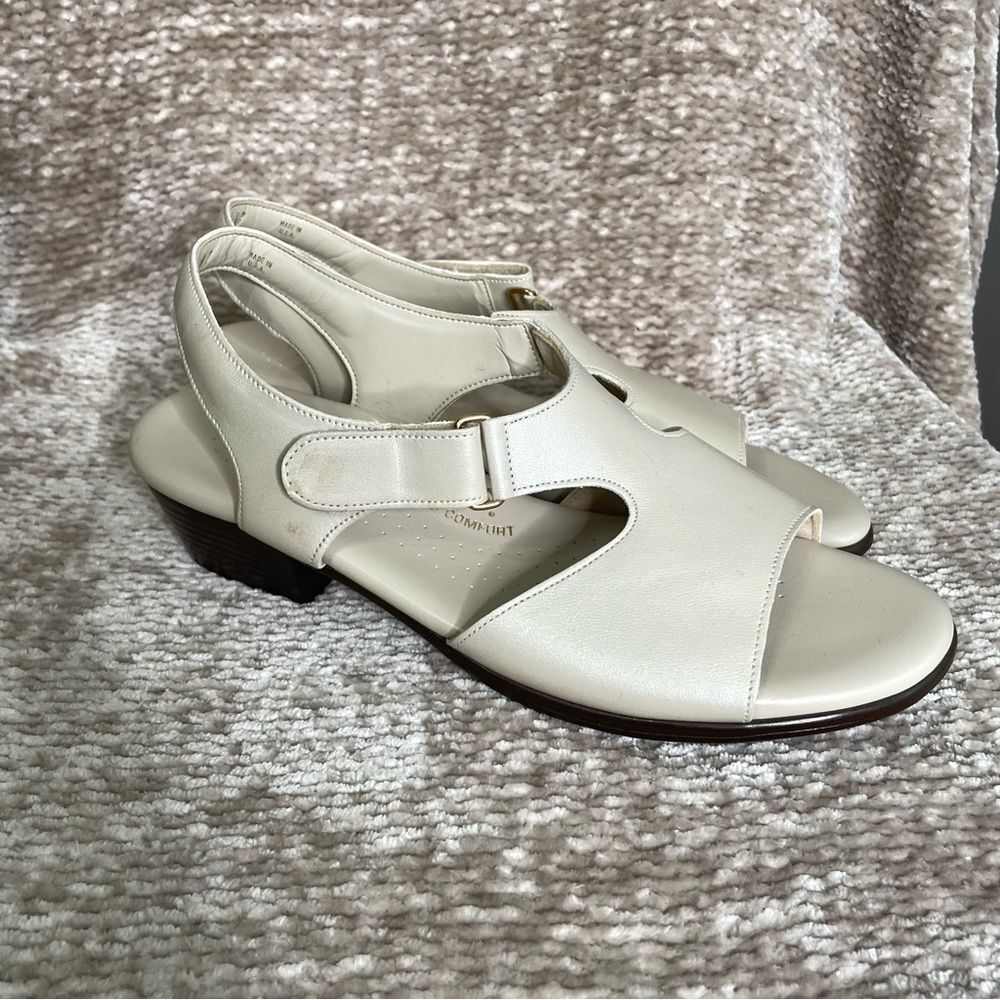 Sas Suntimer Leather Open Toe Block Heel Sandal B… - image 1